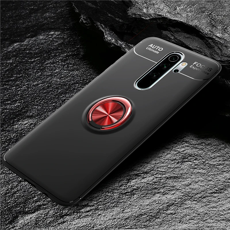 MAKAVO для Xiaomi Redmi Note 8 Pro Чехол-держатель с кольцом на палец Матовая Мягкая силиконовая задняя крышка для Xiomi Redmi Note 8 чехол для телефона