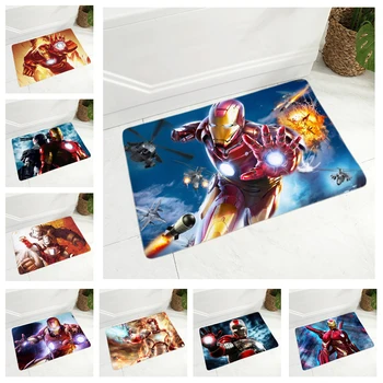 

Super Hero Marvel Door Mat Soft Flannel Carpet 40x60cm Decor Iron Man Printed Non-Slip Anime Floor Doormat for Hallway