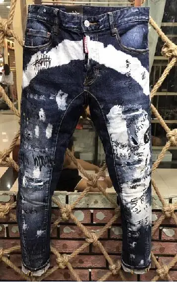 

NEW Men Jeans Ripped for Men Skinny DSQ Jeans Pants Men Jeans Outwear Man Pants A136