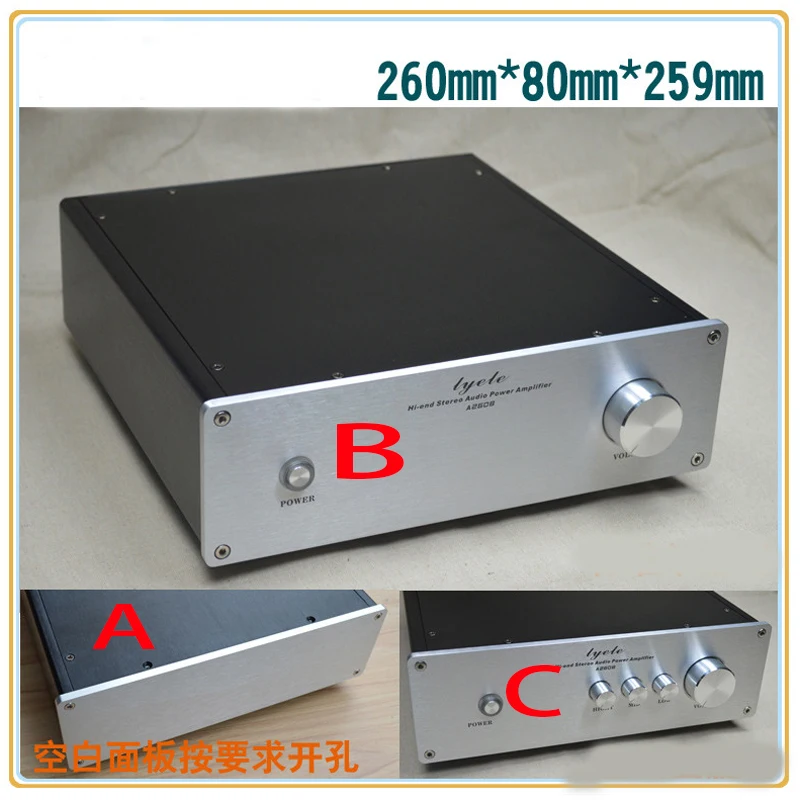 KYYSLB 260*80*259 мм полностью алюминиевый корпус усилителя X2608 DIY корпус усилителя предступенчатый чехол усилителя