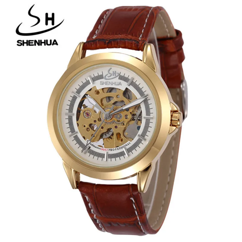

Shenhua Deep China Men Fashion Casual Hollow out Genuine Leather Fully Automatic Analog Watch