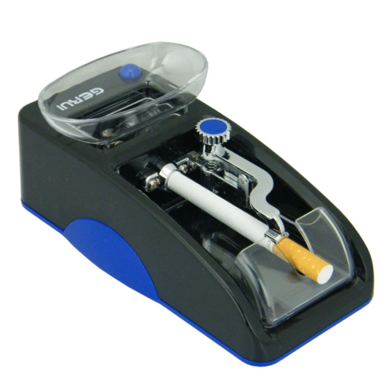 Красочный полезный Портативный 1 шт. Электрический простой автоматический сигареты прокатки машина табака инжектор производитель Ролик - Цвет: US Plug(Blue)