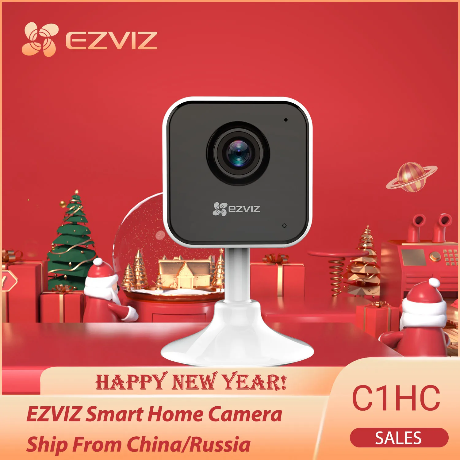 EZVIZ C1HC Full HD 720p 1080p Камера видеонаблюдения Мини камера Новое поколение Беспроводная внутренняя IP Двусторонняя