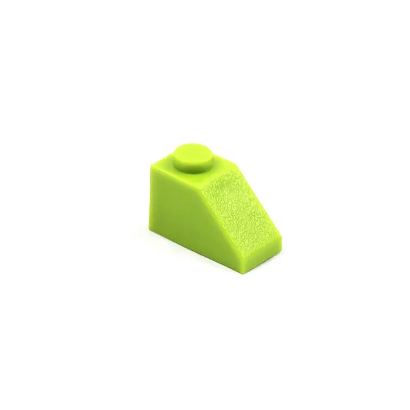 50 шт. кровельные плитки кирпичи 1X2 с наклоном 45 DIY обучающий строительный блок кирпичи игрушки для мальчиков Дети совместимый с лего 3040 - Цвет: Light Green