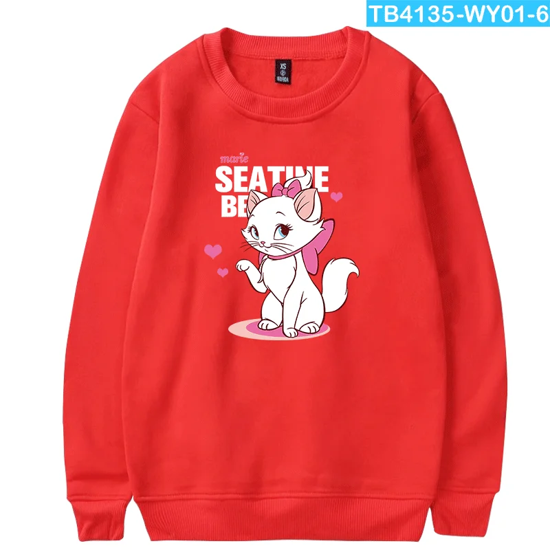 Red WAMNI Harajuku Kawaii свитер с круглым вырезом и принтом кота модный спортивный костюм с принтом популярная теплая рубашка - Цвет: Red