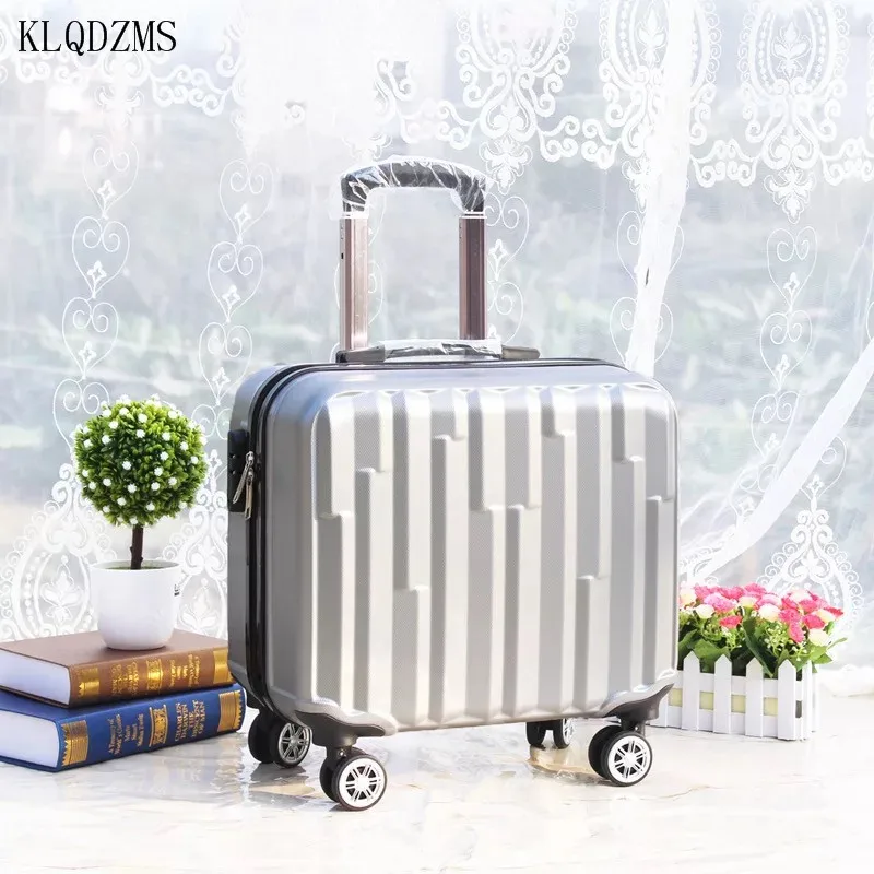 KLQDZMS популярный модный багаж на колёсиках 18 дюймов бренд carry on box для мужчин Дорожный чемодан для женщин тележка багаж на колесах