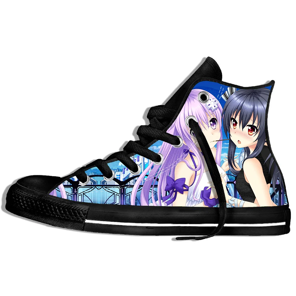 Neptunia 5 Популярные модные высокие кроссовки с принтом Hyperdimension Neptunia унисекс Повседневная легкая обувь - Цвет: Neptunia 5