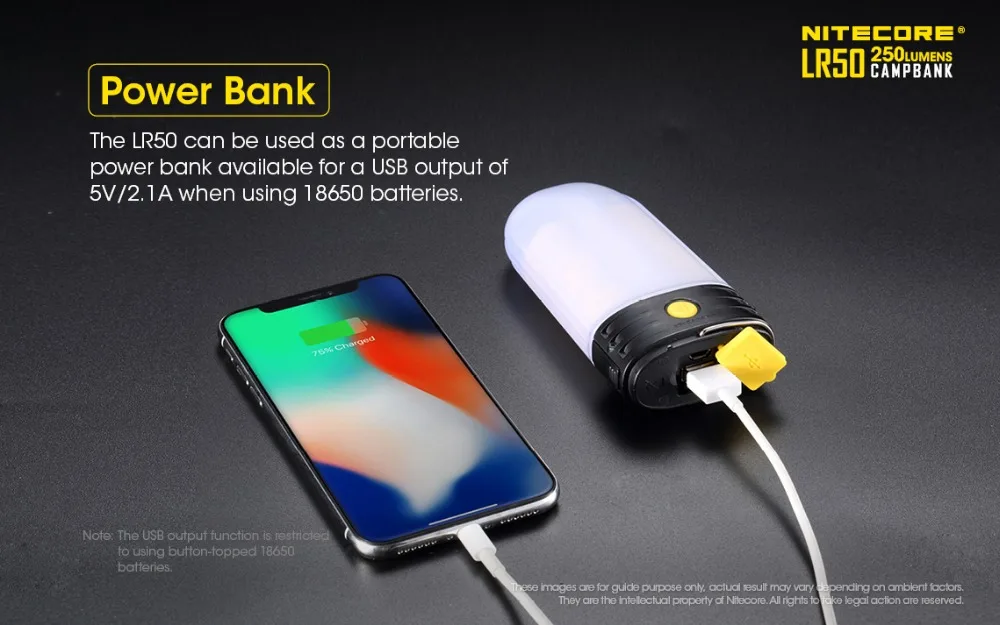 NITECORE LR50 походный светильник 250 люмен campbank power bank зарядное устройство