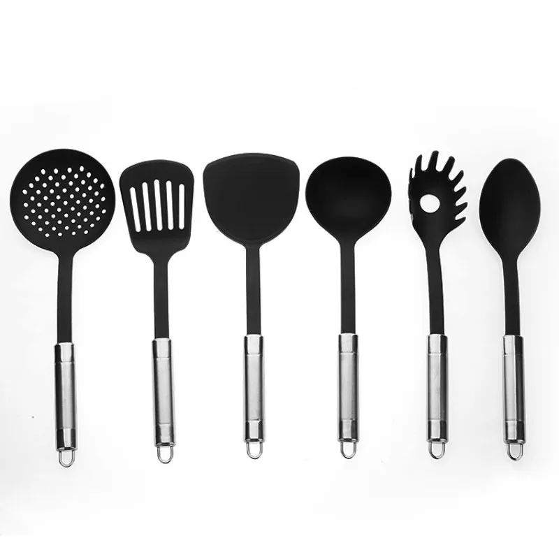 Heat-Resistant Nylon Soup Spoon, Cookware, Utensils, Non-stick, Kitchen Cooking Spoons, Colander Shovel Set, 6 Pcs per Lot