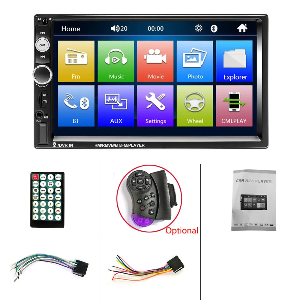 Podofo 2 din Car Radio 7" HD Autoradio Multimedia Player 2DIN Touch Screen Auto audio Car Stereo MP5 Bluetooth USB TF FM Camera car multimedia player,car radio,car radio player,car music player