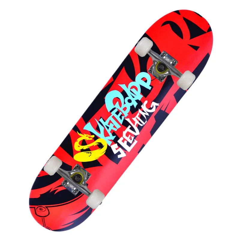 Youth 31 Inch Skateboard Road Adult Brush Street Four-wheel Beginner Double Rocker Concave Skateboard