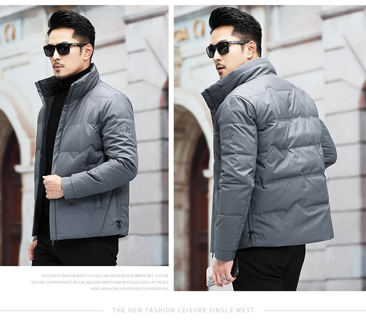 down jackets 2021 New Arrival Winter Men Boutique Down Coat Fashion Casual Zippers Stand-up Collar Warm Men's White Duck Down Coat M-4XL long black puffer jacket