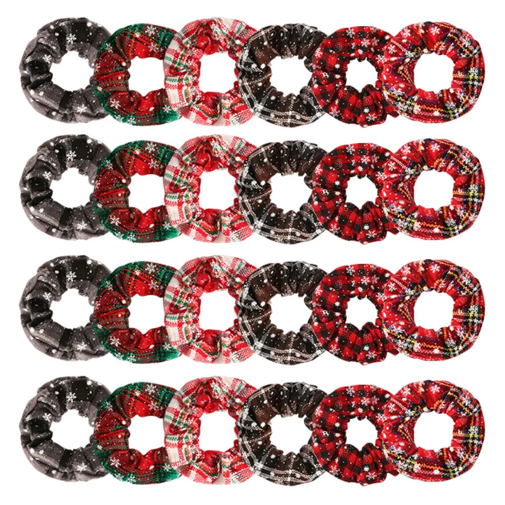 

24pcs Christmas Gift Halloween Party Womens Elastic Hair Bands Ponytail Holder Hair Scrunchie Girls Ladies Hair Accessories #LR4
