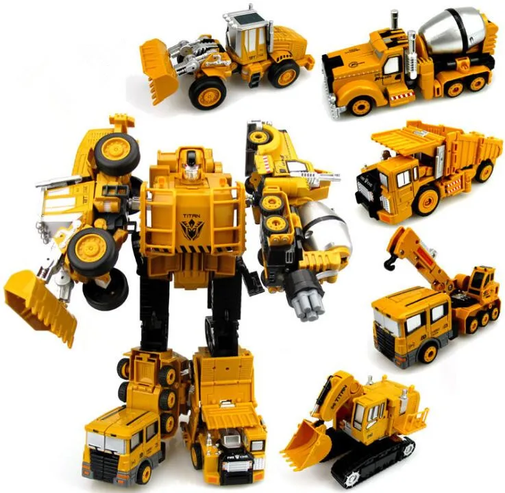 Transformation Robot Car Metal Alloy Engineering Construction Vehicle Truck Assembly Deformation Toy 2 in 1 Kid Toys Gifts |