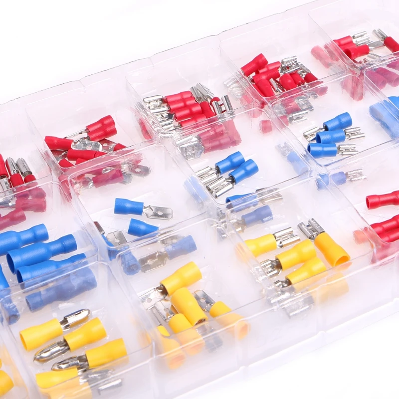 120 шт. изолированный Электрический обжимной разъем для клемм проводов набор в