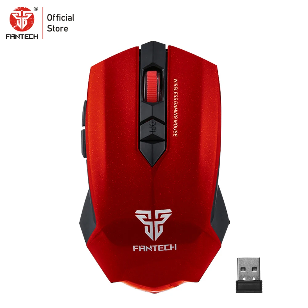WG7RED FANTECH WG7 Беспроводная 2,4 ГГц мышь 2000 dpi 6 макро оптических мышей 2,4 ГГц 10 м дистанционное управление расстояние мышь геймер - Цвет: WG7RED