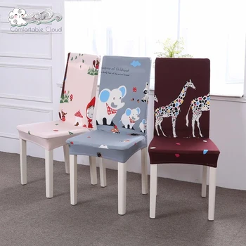

Universal Elastic Chair Cover Spandex Antifouling Case for Chairs Nordic Style Printing Dining Chair Covers Decor For Party