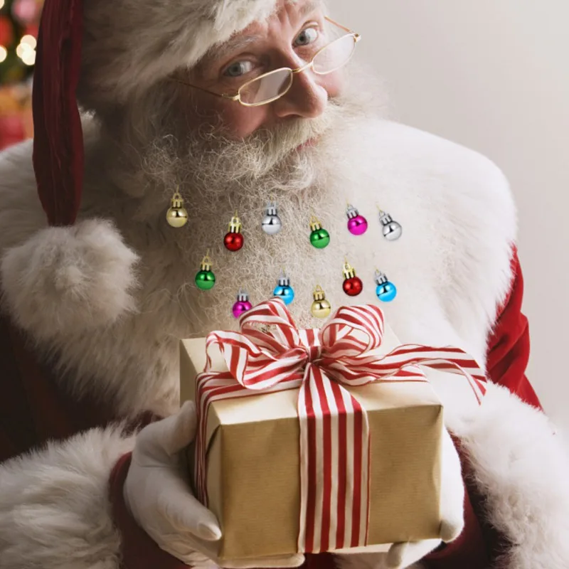 Рождество Орна для мужчин ts фестиваль Борода Красочные волосы для лица Baubles зажимы для женщин мужчин праздник рождественские украшения для дома