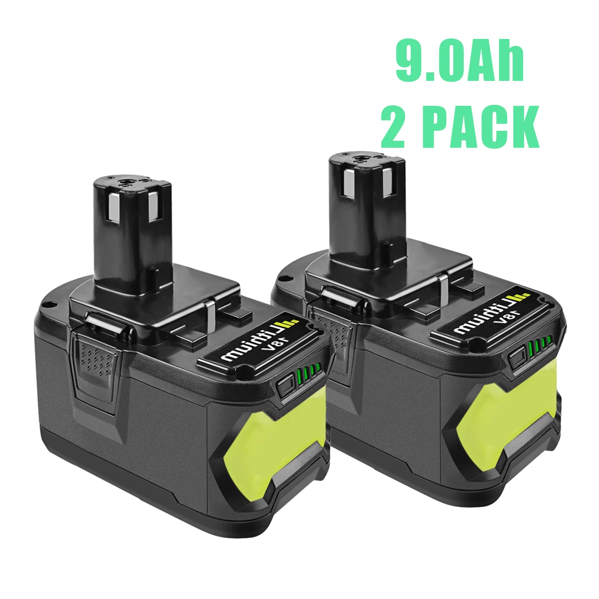 2PACK 9.0Ah Bonacell 18V 9000 ма/ч, литий-ионный аккумулятор P 108 P108 Перезаряжаемые Батарея для Ryobi Батарея RB18L40 P2000 P310 для BIW180 L30 - Цвет: 2PACK 9.0Ah