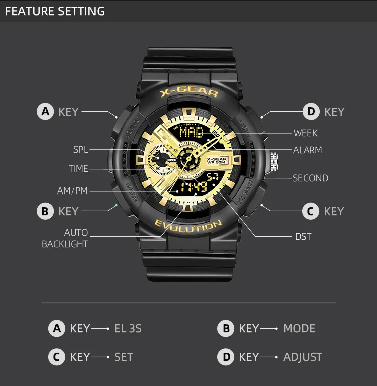 X-GEAR бренд 3796, часы для мужчин, спортивный светодиодный, цифровой, мужские часы, s часы, Топ бренд, Роскошные, Relogios Masculino Montre Homme