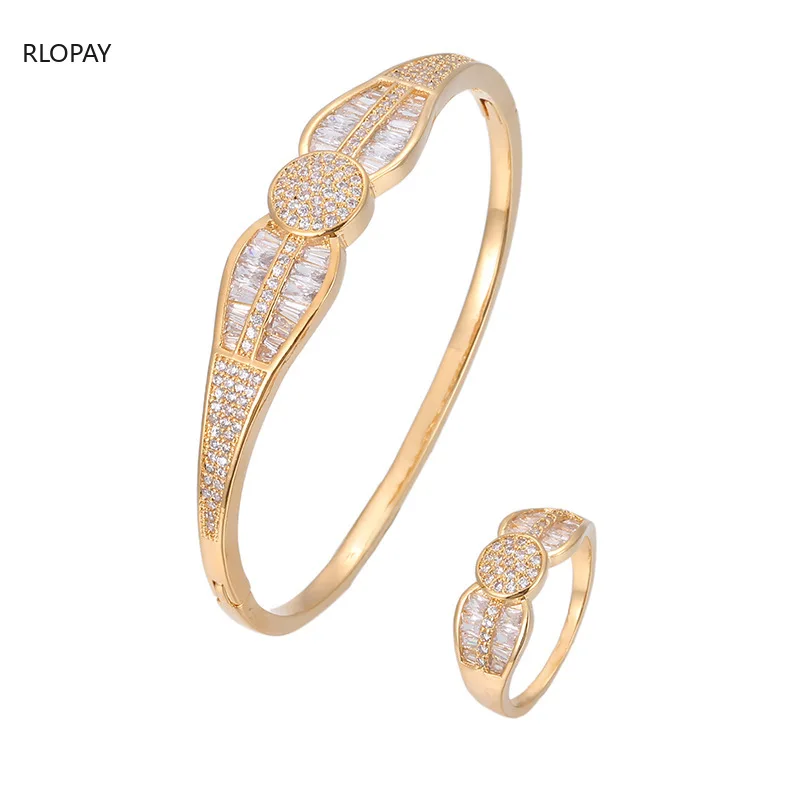 

2019 Monaco Designer Top Accessories Fashion Unique Rope Chain Bangle and Ring Sets AAA Zircon Micro Pave Hand Bracelet