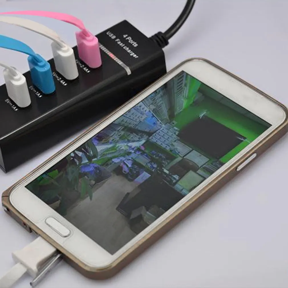 ICOCO новое горячее портативное цифровое зарядное устройство 4USB красочные огни Быстрая зарядка зарядное устройство
