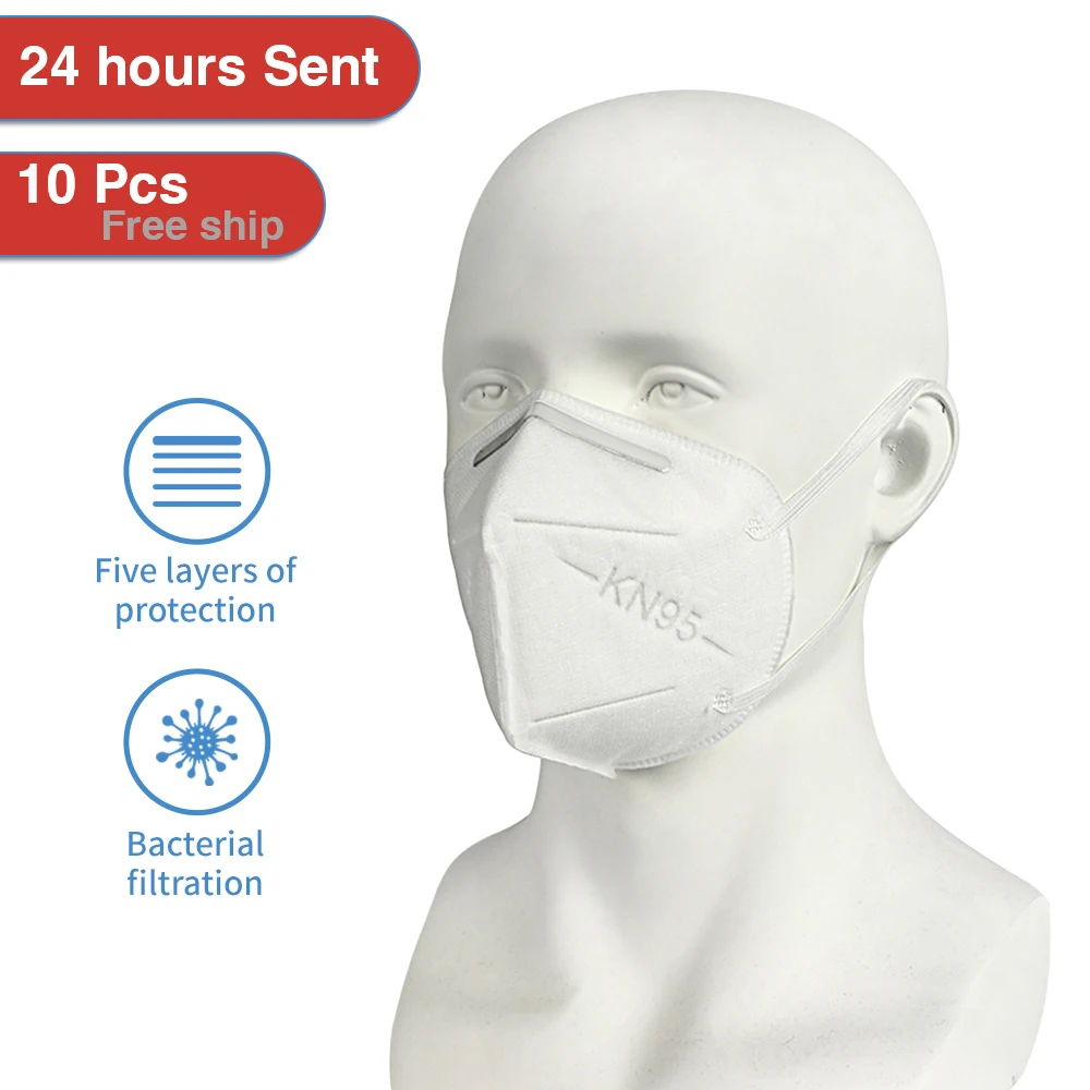 10PCS N95 Mask CE Certification Mouth Face Mask Dust Anti Infection KN95 Masks PM2.5 Anti-fog Protective Respirator Reusable