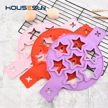

Silica Gel Egg Frying Machine 7 Hole Star Creative Omelette Device Multi-functional Household Kitchen Gadgets DIY Mode