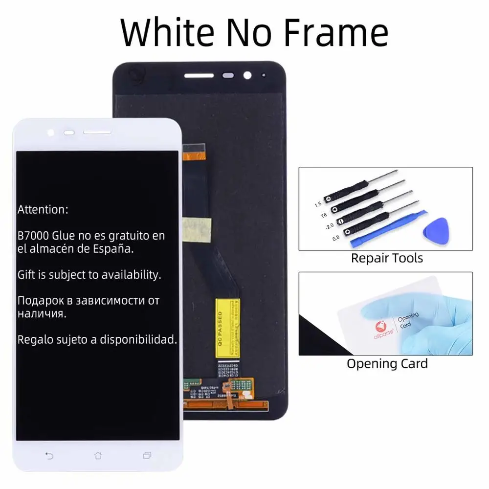 White No Frame AMOLED Дисплей для ASUS Zenfone 3 Zoom ZE553KL LCD в сборе с тачскрином на рамке черный белый - Цвет: White No Frame