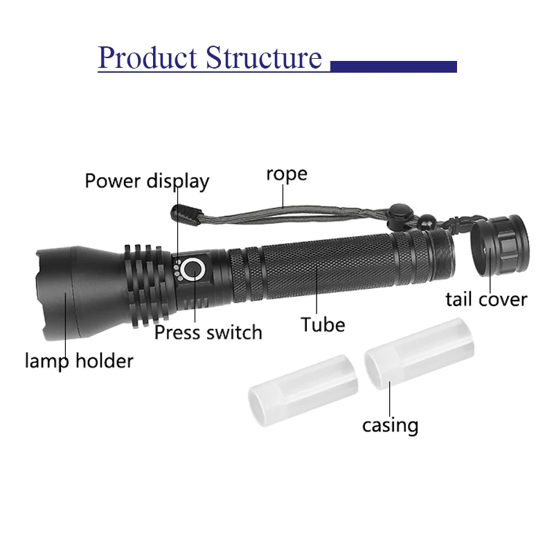 Litwod Z201285 XLamp XHP70.2 50000lm высокий мощный тактический светодиодный вспышка светильник фонарь светильник 18650 26650 Батарея Фонари Отдых на природе