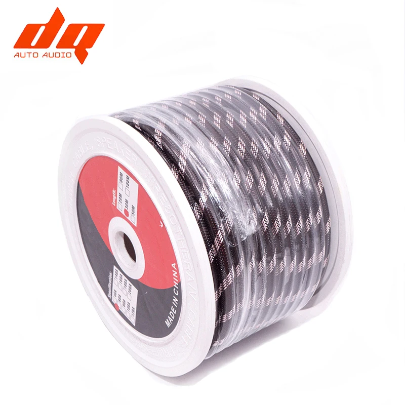 6Ga Pure Copper Power Cord OFC Braided Tin Plating Car Subwoofer Amplifier Audio Cable Snake Skin Flame Retardant Braiding Tube