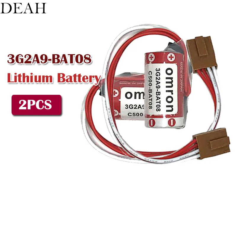 

2pcs Original New Lithium Battery 3G2A9-BAT08 C500-BAT08 3.6V PLC Lithium Batteries with plugs connectors ER17/33 3G2A9-BAT08