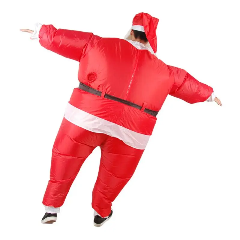 Unisex Christmas Santa Claus Infatable Costume Beard Hat Cosplay Fancy Dress