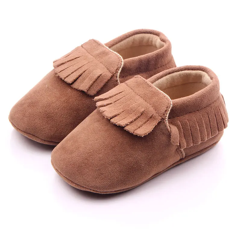 Cute newborn baby shoes baby boy girl baby soft leather soft shoes first walker leather tassel crib light color casual moccasins