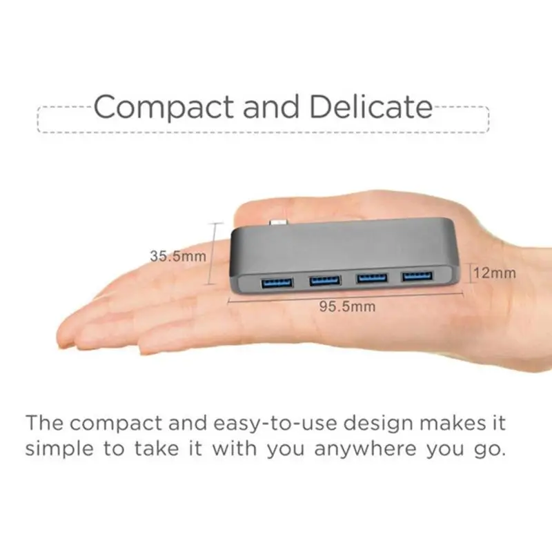 Тип-c до 4 USB 3,0 5 Гбит/с док-концентратор конвертер адаптер тип-c конвертер тип-c сплиттер тип-c док-станция для Apple MacBook