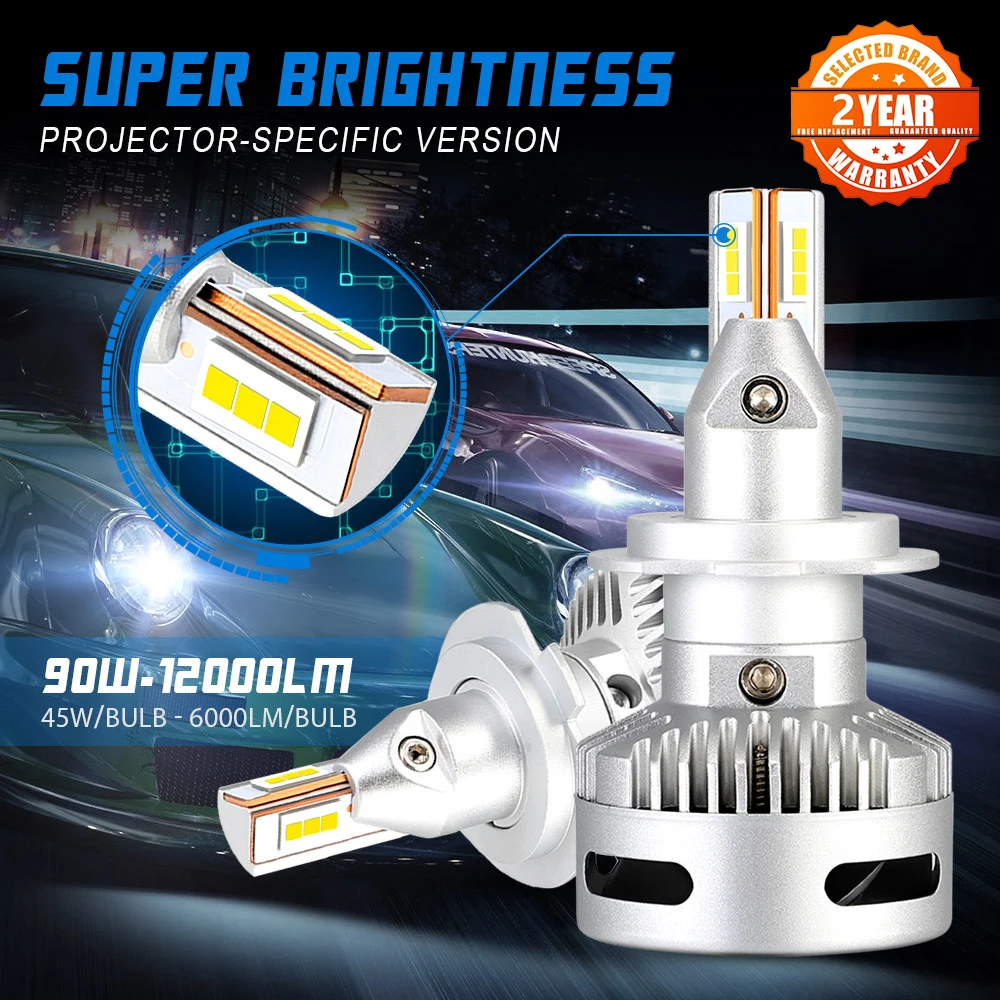 NOVSIGHT автомобильный проектор передний свет H7 Led H11 9005/9006 9012 D5 D2/D4 D1/D3/D8 90 Вт 6500 лм K