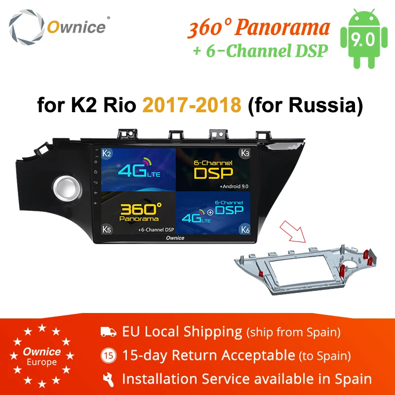 Ownice 360 панорамный оптический K3 K5 K6 Автомобильный Радио Видео плеер навигация GPS