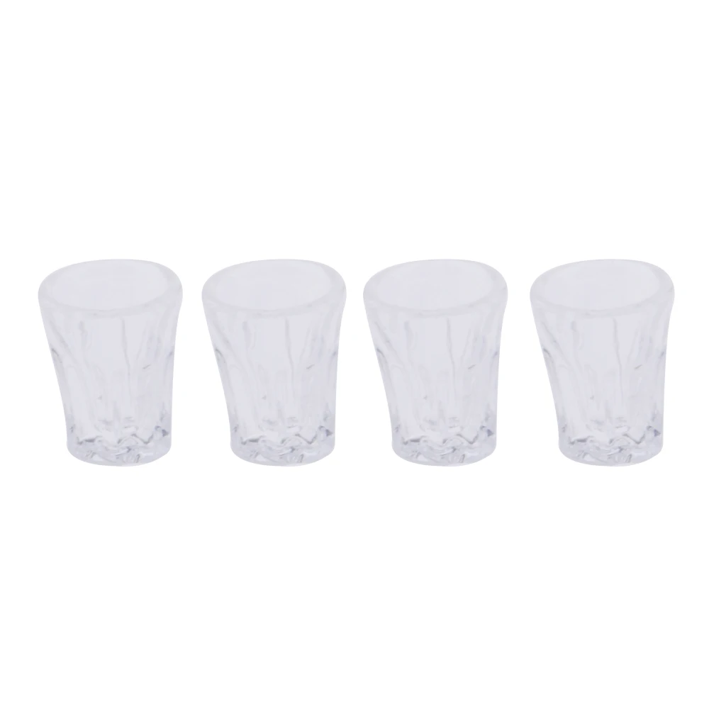 1:12 Dollhouse Miniature Kitchen Tableware Supplies Water Glasses 4pcs