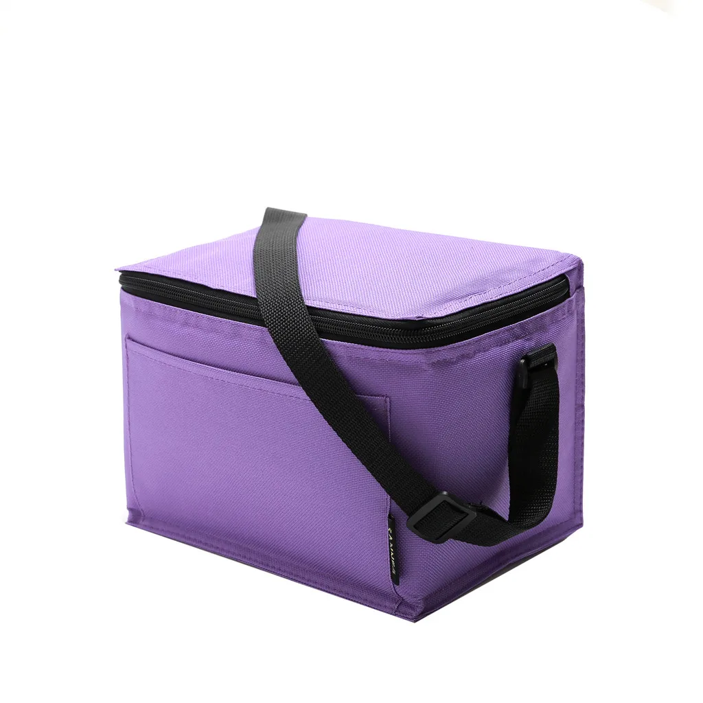 Women Men Kids Insulated Lunch Bag For Women Men Kids Cooler Adults Tote Food Lunch Box Thermal Bag Lunchbag#20 - Цвет: Purple