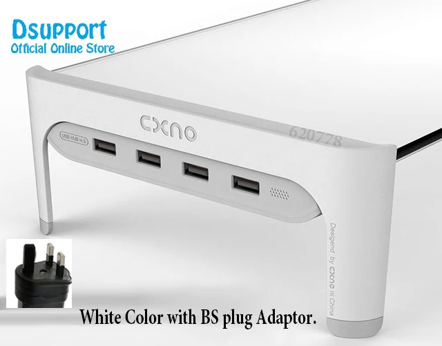 BS Plug-USB2.0-White Настольный монитор, подставка для ноутбука, нескользящая настольная подставка с 4 портами usb-хаб, передача данных и быстрое зарядное устройство - Цвет: BS Plug-USB2.0-White