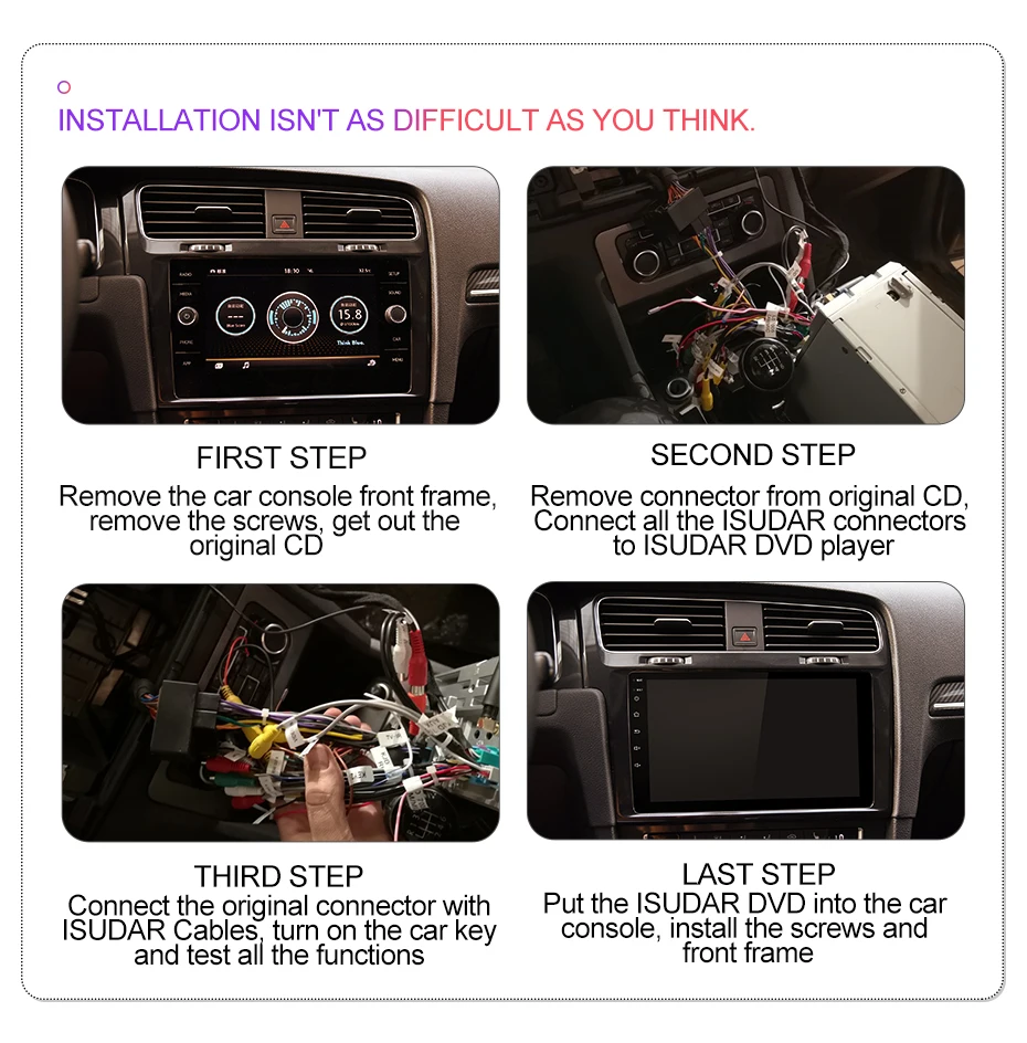 Isudar 1 Din Авто Радио Android 9 для VW/Volkswagen/Golf 7 Автомобильный мультимедийный видео gps Восьмиядерный ОЗУ 2 Гб ПЗУ 32 Гб Камера USB DVR FM