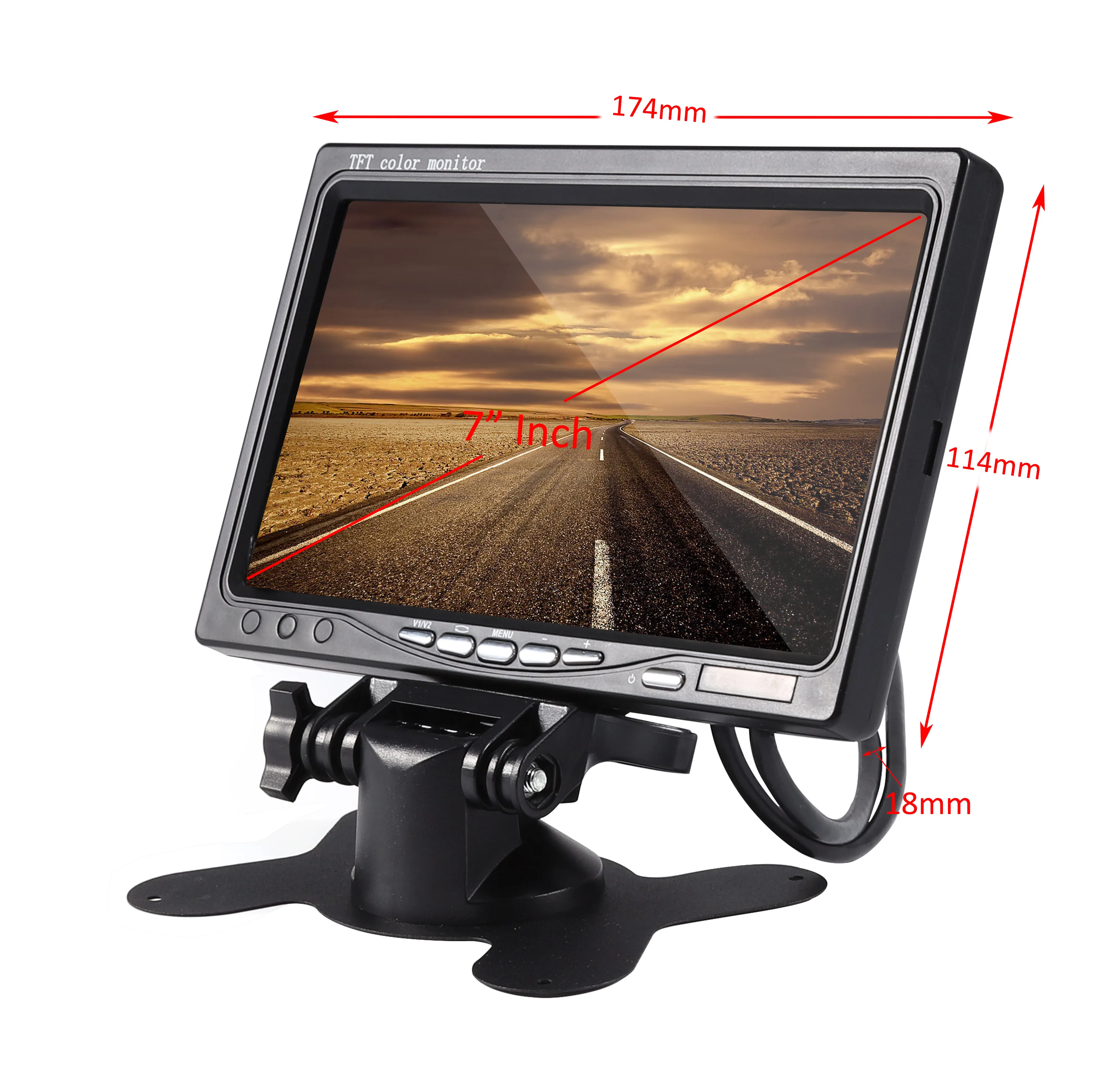 1024x600 7 дюймов ультра тонкий TFT lcd HD монитор Аудио Видео AV автомобильный домашний монитор яркий цвет с VGA интерфейсом