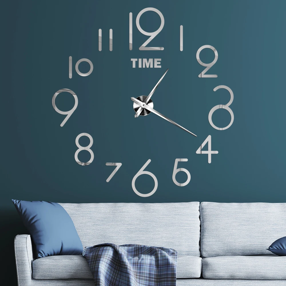 3D Large Wall Clock reloj de pared DIY Quartz Watch Acrylic Mirror Stickers Horloge Murale Home Decor Clocks 2021 Modern Design