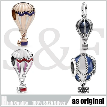 

Authentic 925 Sterling Silver Blue Hot Air Balloon Pendant Charm Bead Fit Europe Original Pandora Bracelets Jewelry