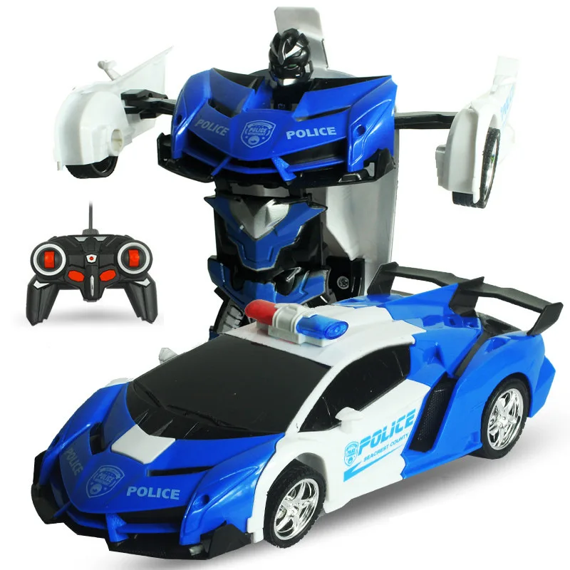 AA Battery 2,4G авто RC деформация жестов зондирования гоночный автомобиль перезаряжаемый трансформатор Жесткий ABS робот фигурка и автомобиль мультфильм игрушки подарок - Цвет: AA Battery