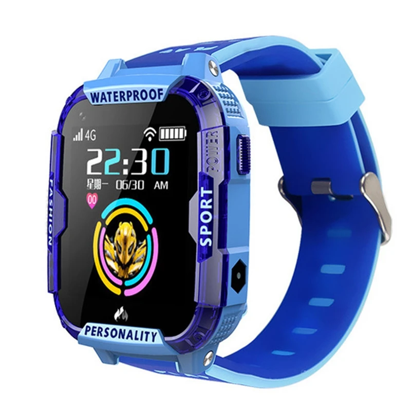 Blue 4G Kids Smart Watch GPS LBS Tracker WIFI Location SOS Call Camera Children HD Video Call Waterproof Smart Watch for IOS Android - Цвет: Blue