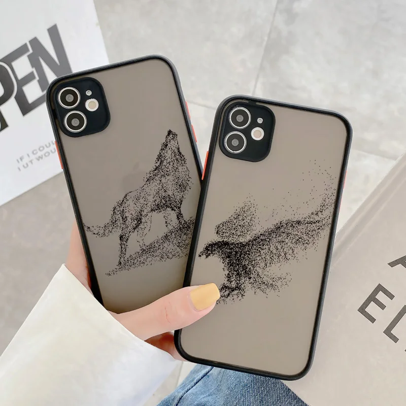 Funda de teléfono de moda para iPhone, caballo, águila, Lobo, arena, funda trasera para iPhone X, XR, XS MAX, 15, 14, 13, 12, 11 Pro Max, 7, 8, 6s Plus, SE2