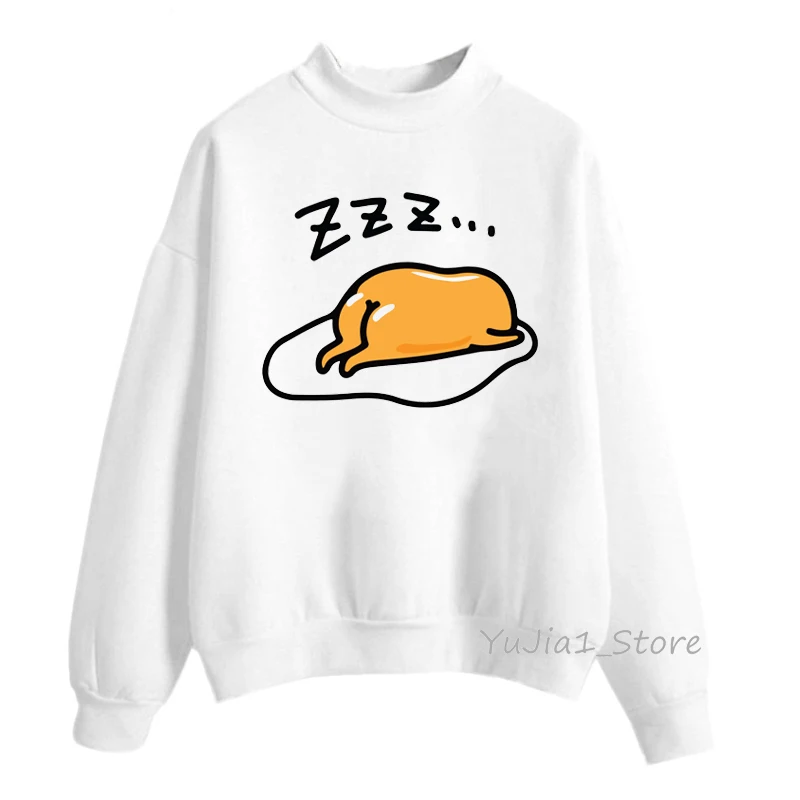 Забавный ленивый яичный желток Gudetama толстовки женские harajuku kawaii Толстовка аниме милые кофты зимняя одежда толстовка женская уличная одежда - Цвет: Y81724 W