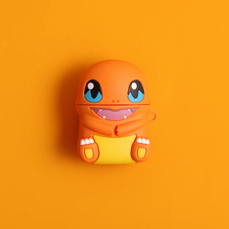 orange 3D Мультяшные сказочные наушники, силиконовый мягкий чехол для AirPods 1 2, bluetooth-гарнитура, зарядная коробка, Защитная крышка с крючком - Цвет: orange