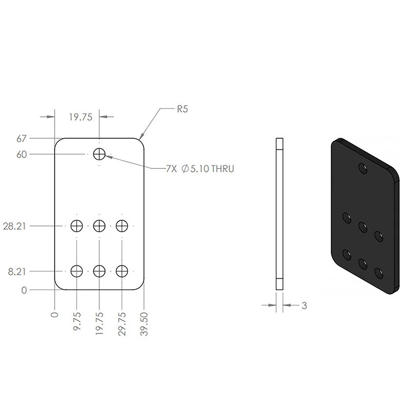 3d принтер-натяжной шкив пластина для Openbuilds V-Slot, Ox Cnc, V слот